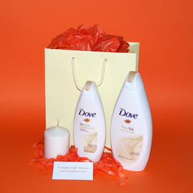 Thank you pamper gift baskets, small thank you gift ideas UK, mini bath pamper thank you presents, thank you gifts delivered