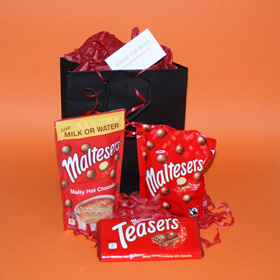 Maltesers chocolate selection gifts UK, small get Maltesers gifts, mini chocolate gifts for him, Maltesers gifts UK delivery