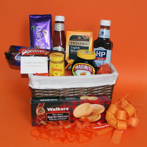 Emigrating presents, moving abroad gift baskets, gifts for people emigrating, leaving the country housewarming presents