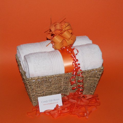 Housewarming gift baskets, housewarming bath towels presents delivered